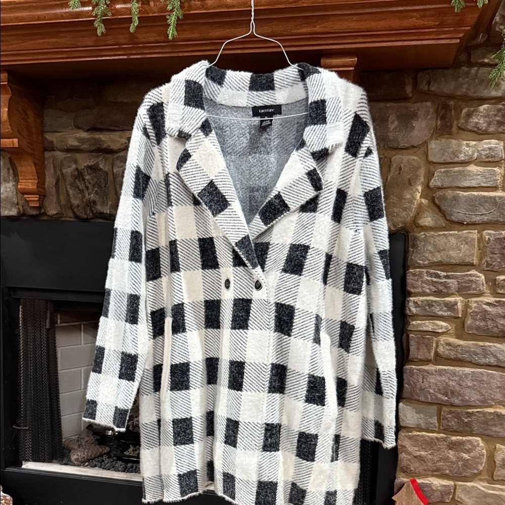 Karen Kane Black and White Plaid Jacket